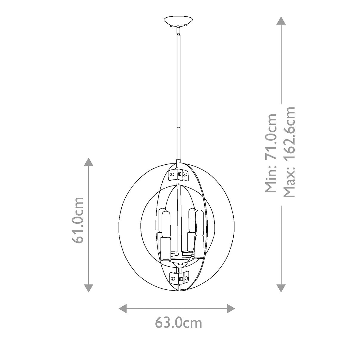 Solstice 4 Light Chandelier Polished Chrome - HK-SOLSTICE4