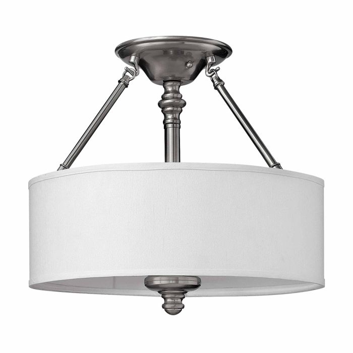 Sussex 3 Light Semi-Flush Mount Light Brushed Nickel - HK-SUSSEX-SF