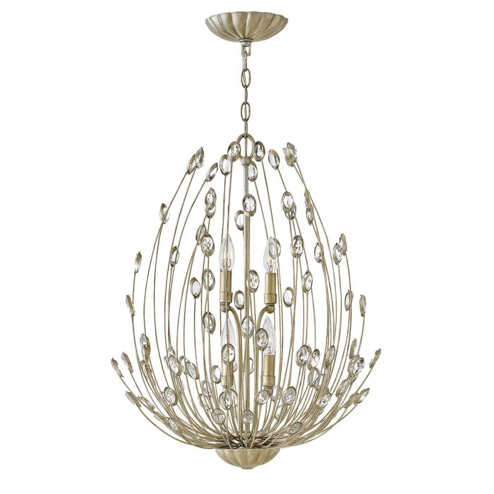 Tulah 4 Light Two Tier Chandelier Silver Leaf - HK-TULAH4