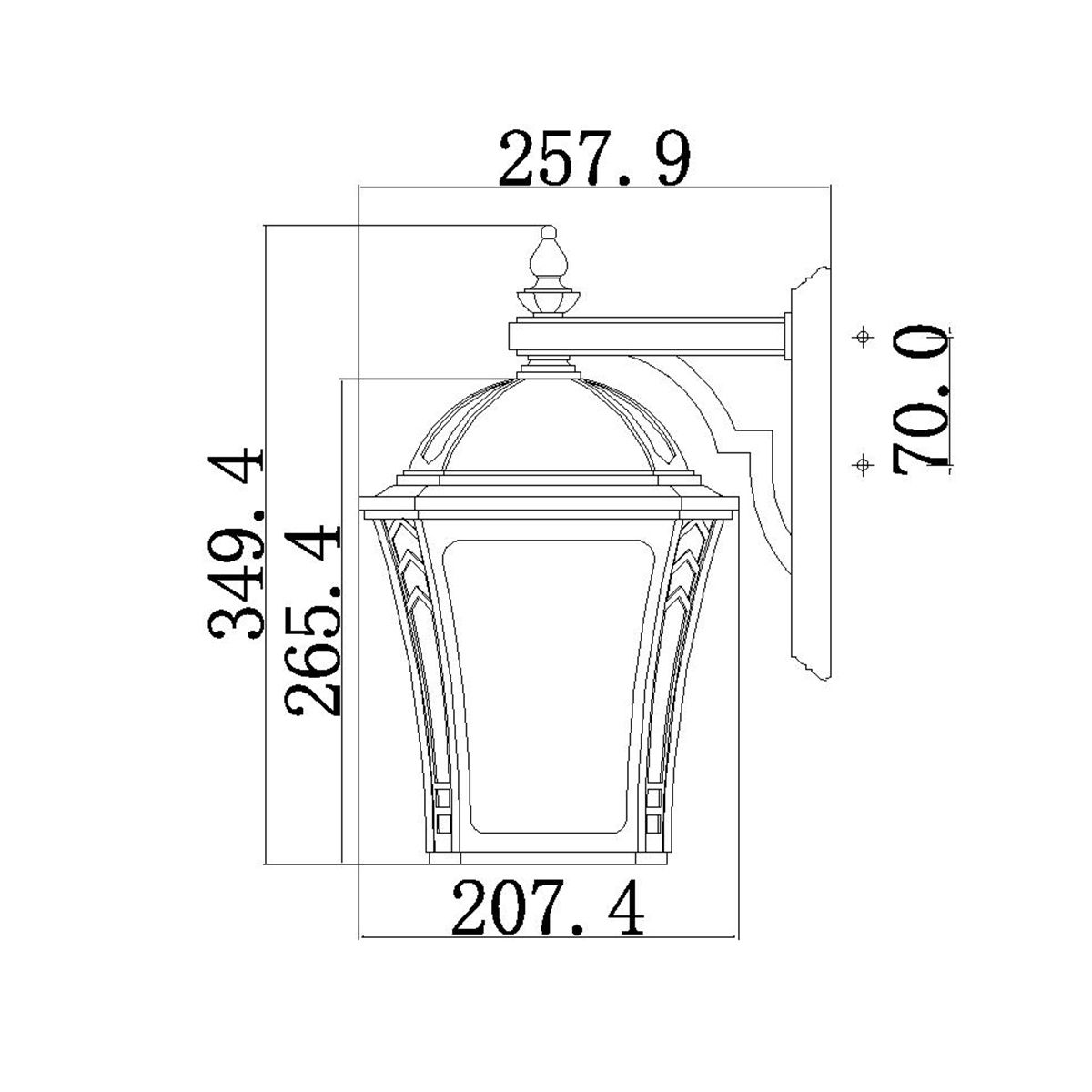 Wabash 2 Medium Wall Lantern Mocha - HK-WABASH2-M