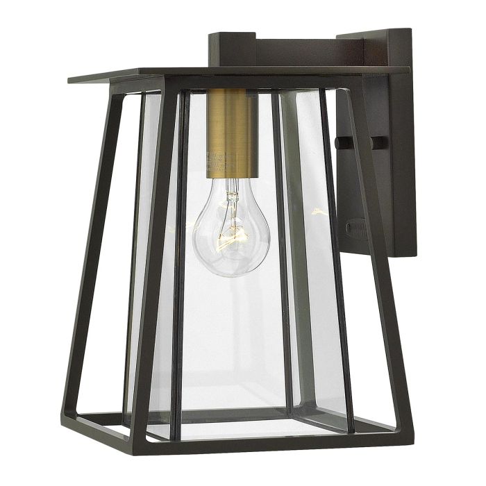 Walker 1 Light Medium Wall Lantern Buckeye Bronze with Heritage Brass - HK-WALKER2-M