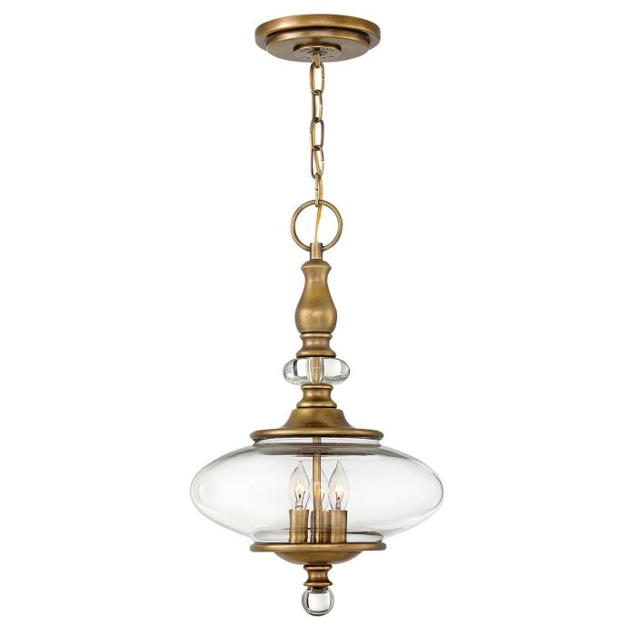 Wexley 3 Light Pendant Heritage Brass - HK-WEXLEY-3P-HB