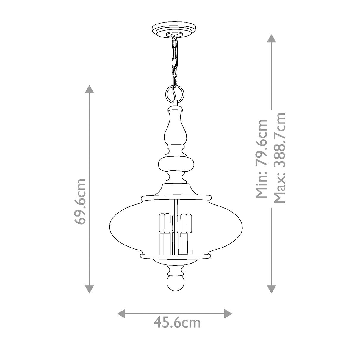 Wexley 5 Light Pendant Heritage Brass - HK-WEXLEY-5P-HB