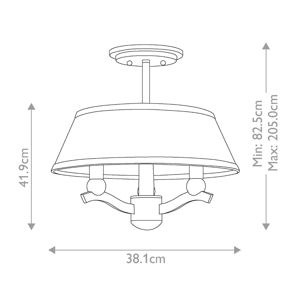 Whitney 3 Light Duo Mount Pendant Brushed Nickel - HK-WHITNEY-P