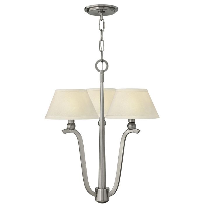 Whitney 3 Light Chandelier Brushed Nickel - HK-WHITNEY3