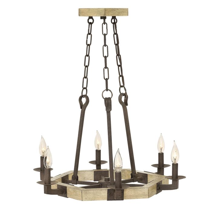 Wyatt 6 Light Chandelier Iron Rust - HK-WYATT6