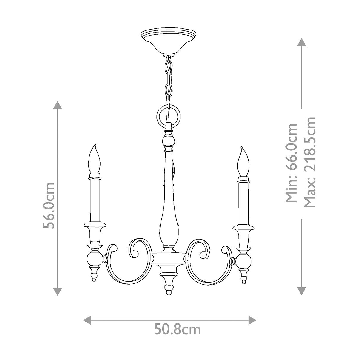 Yorktown 3 Light Chandelier Antique Nickel - HK-YORKTOWN3