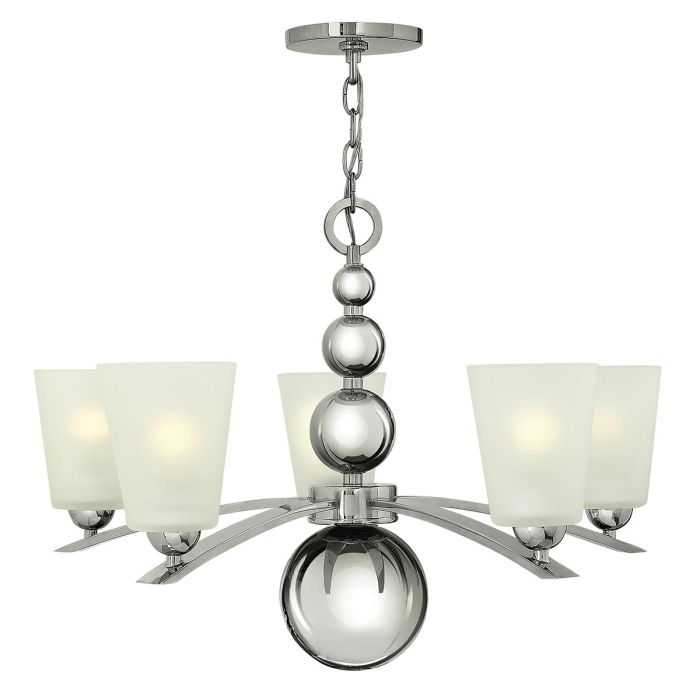 Zelda 5 Light Chandelier Polished Nickel - HK-ZELDA5-PN