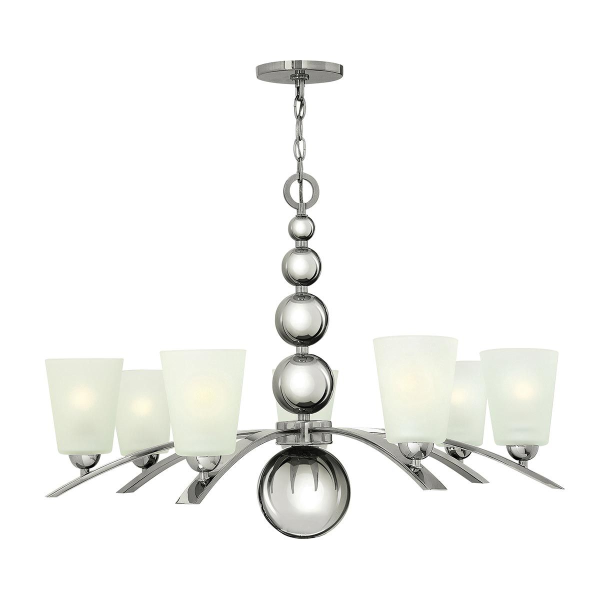 Zelda 7 Light Chandelier Polished Nickel - HK-ZELDA7-PN