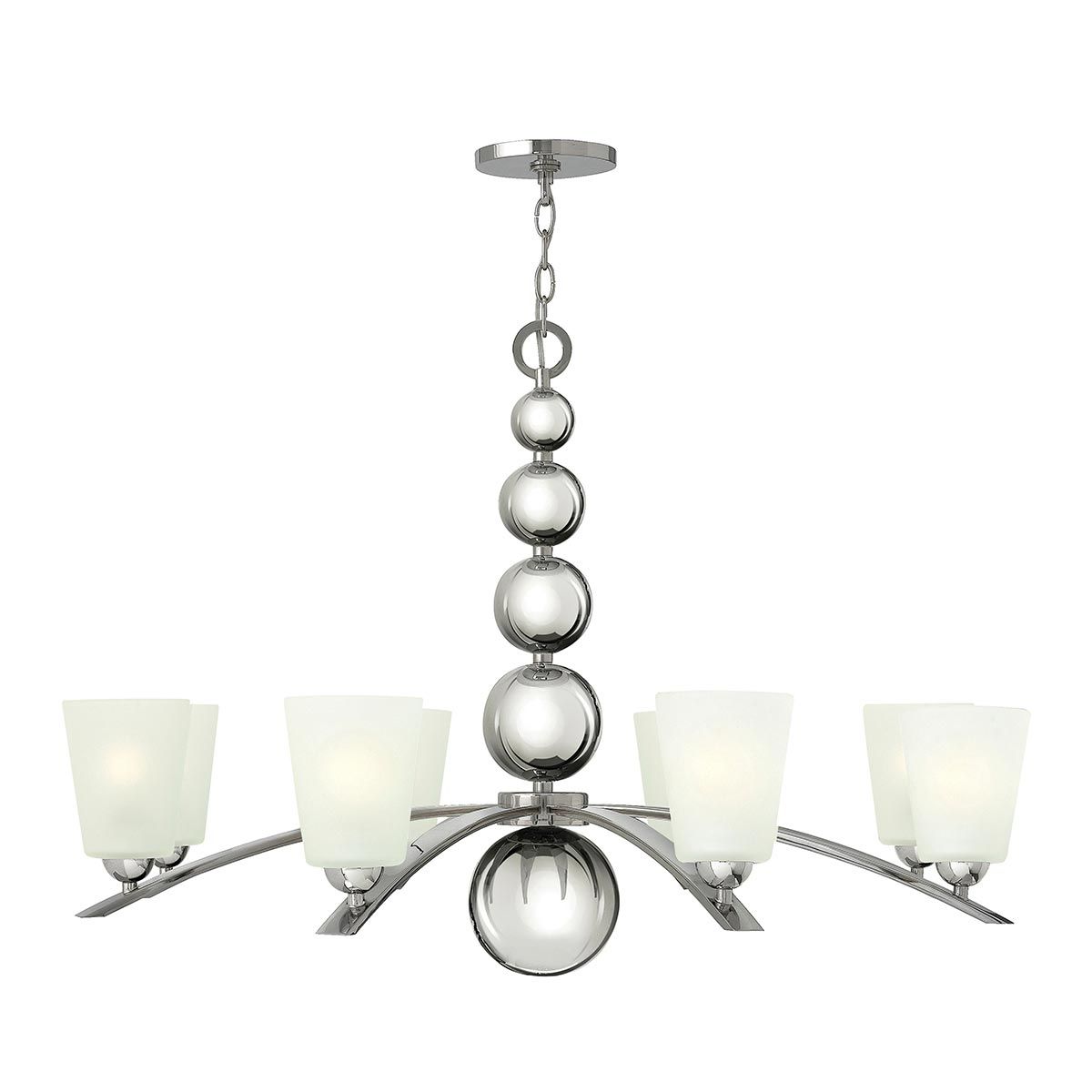 Zelda 8 Light Chandelier Polished Nickel - HK-ZELDA8-PN