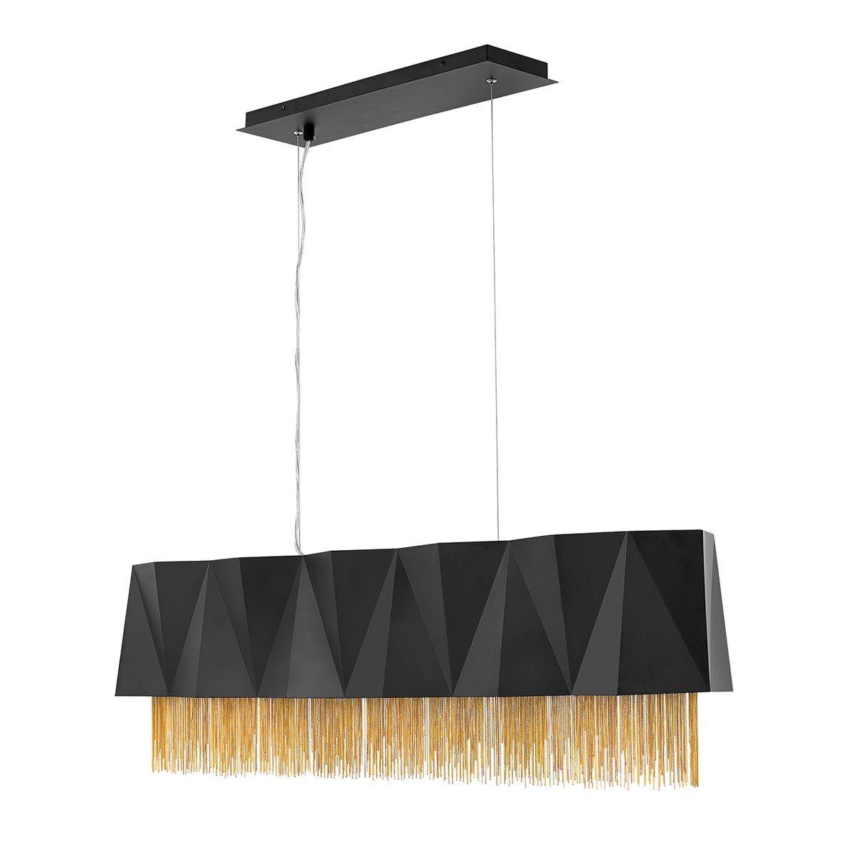 Zuma 6 Light Pendant Satin Black & Gold - HK-ZUMA-ISLE-SBG