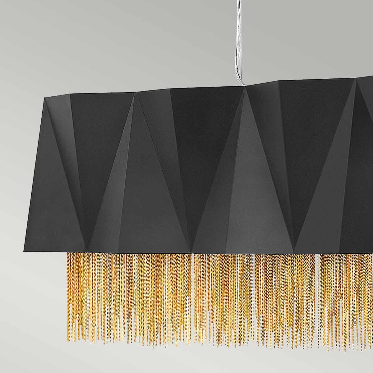 Zuma 6 Light Pendant Satin Black & Gold - HK-ZUMA-ISLE-SBG