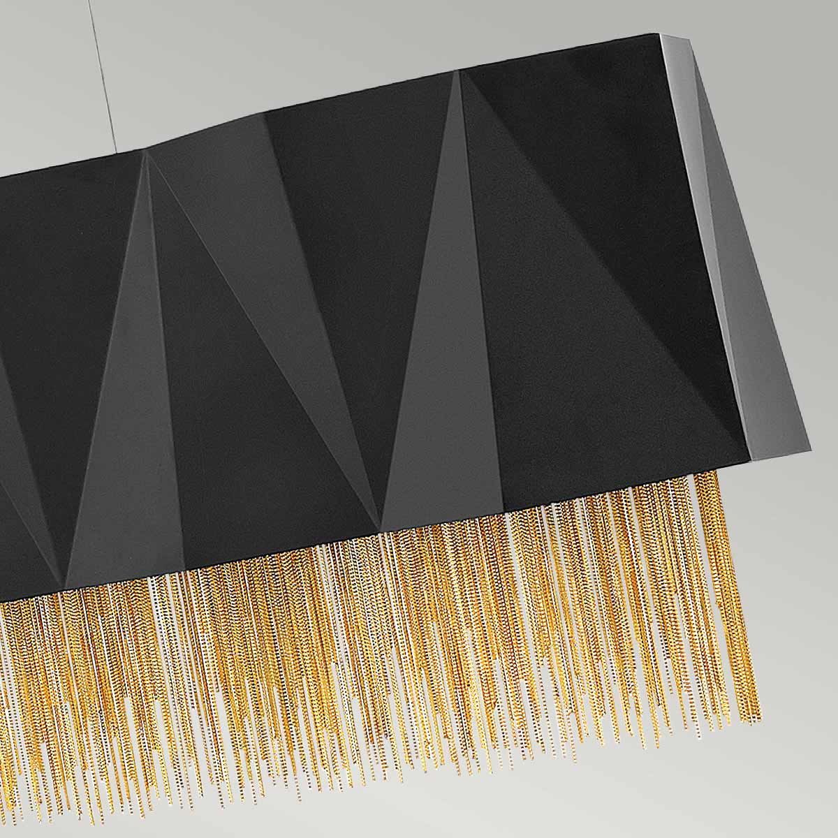 Zuma 6 Light Pendant Satin Black & Gold - HK-ZUMA-ISLE-SBG