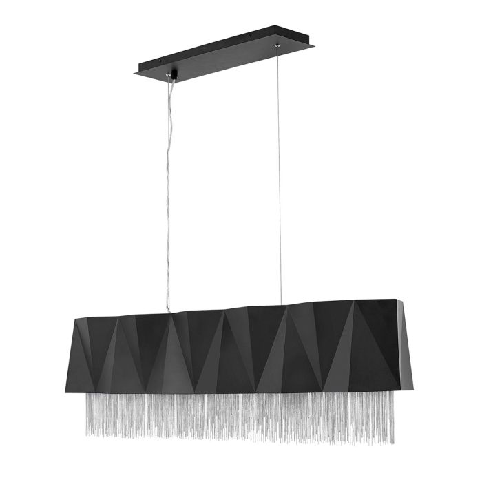 Zuma 6 Light Pendant Satin Black & Silver - HK-ZUMA-ISLE-SBS