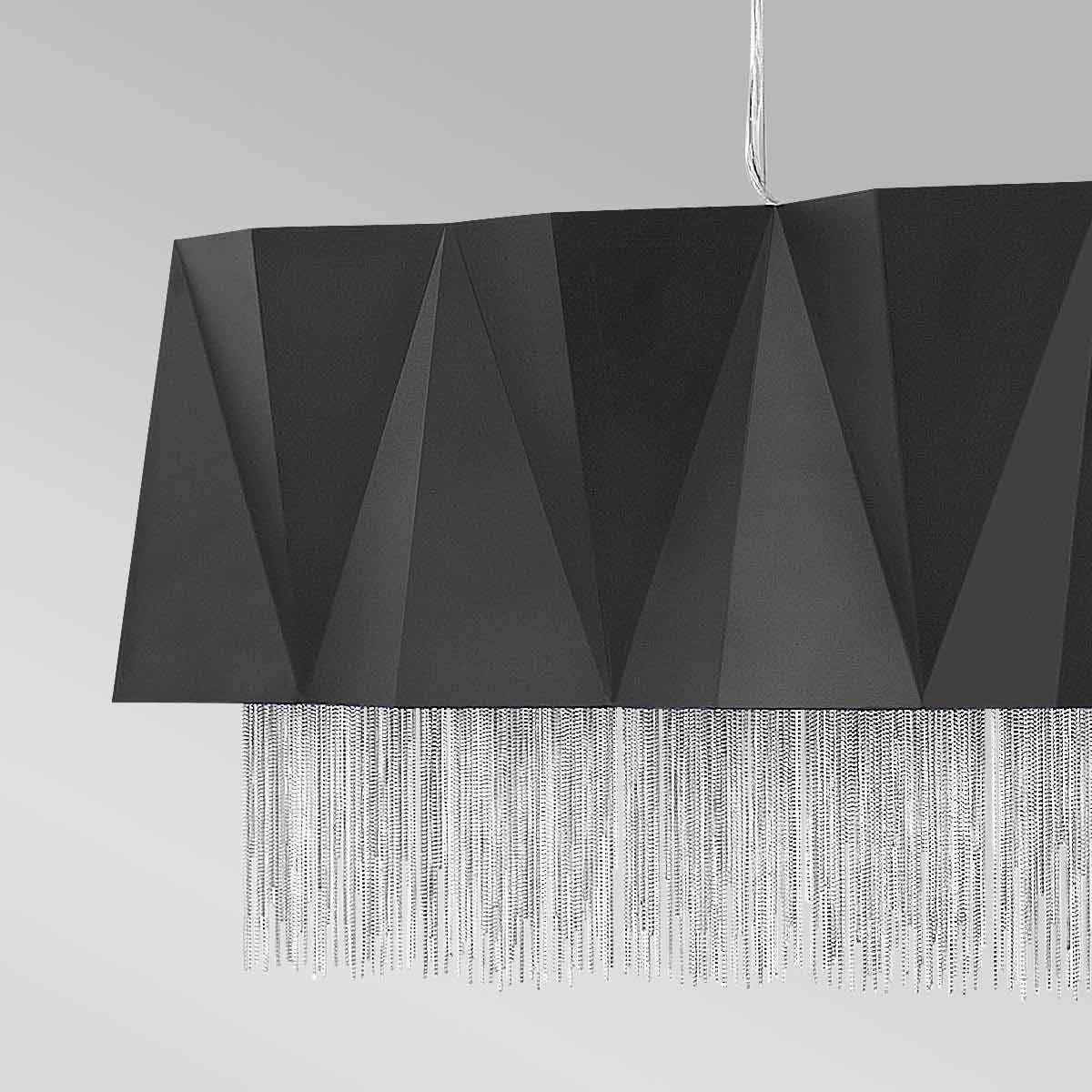 Zuma 6 Light Pendant Satin Black & Silver - HK-ZUMA-ISLE-SBS