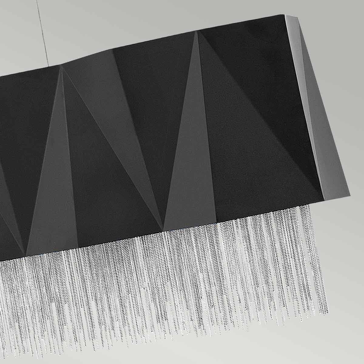 Zuma 6 Light Pendant Satin Black & Silver - HK-ZUMA-ISLE-SBS