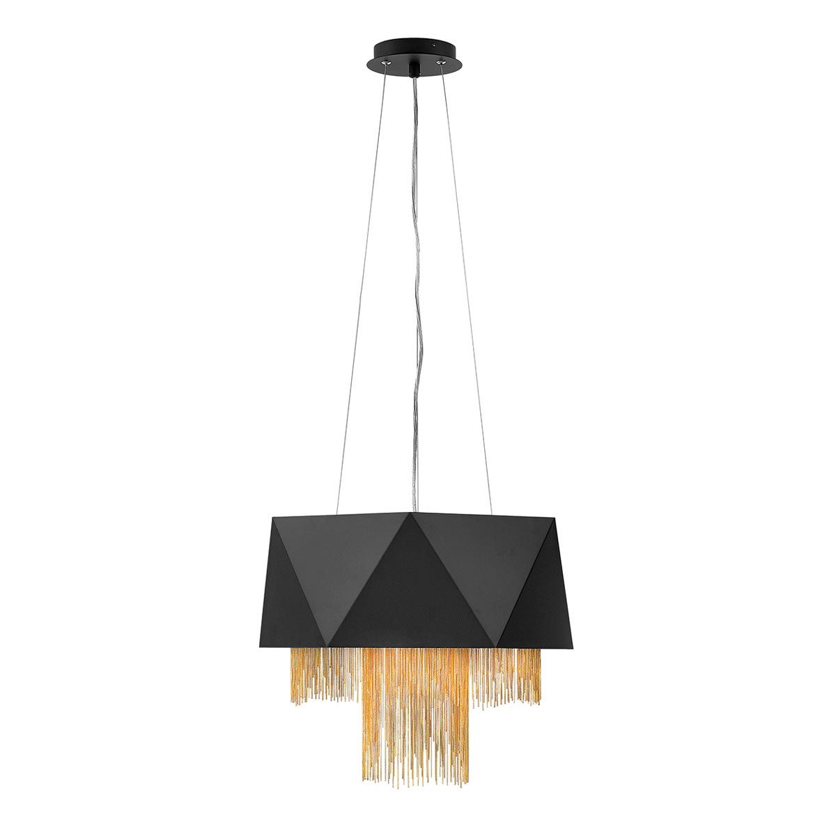 Zuma 6 Light Pendant Satin Black & Gold - HK-ZUMA6-SBG