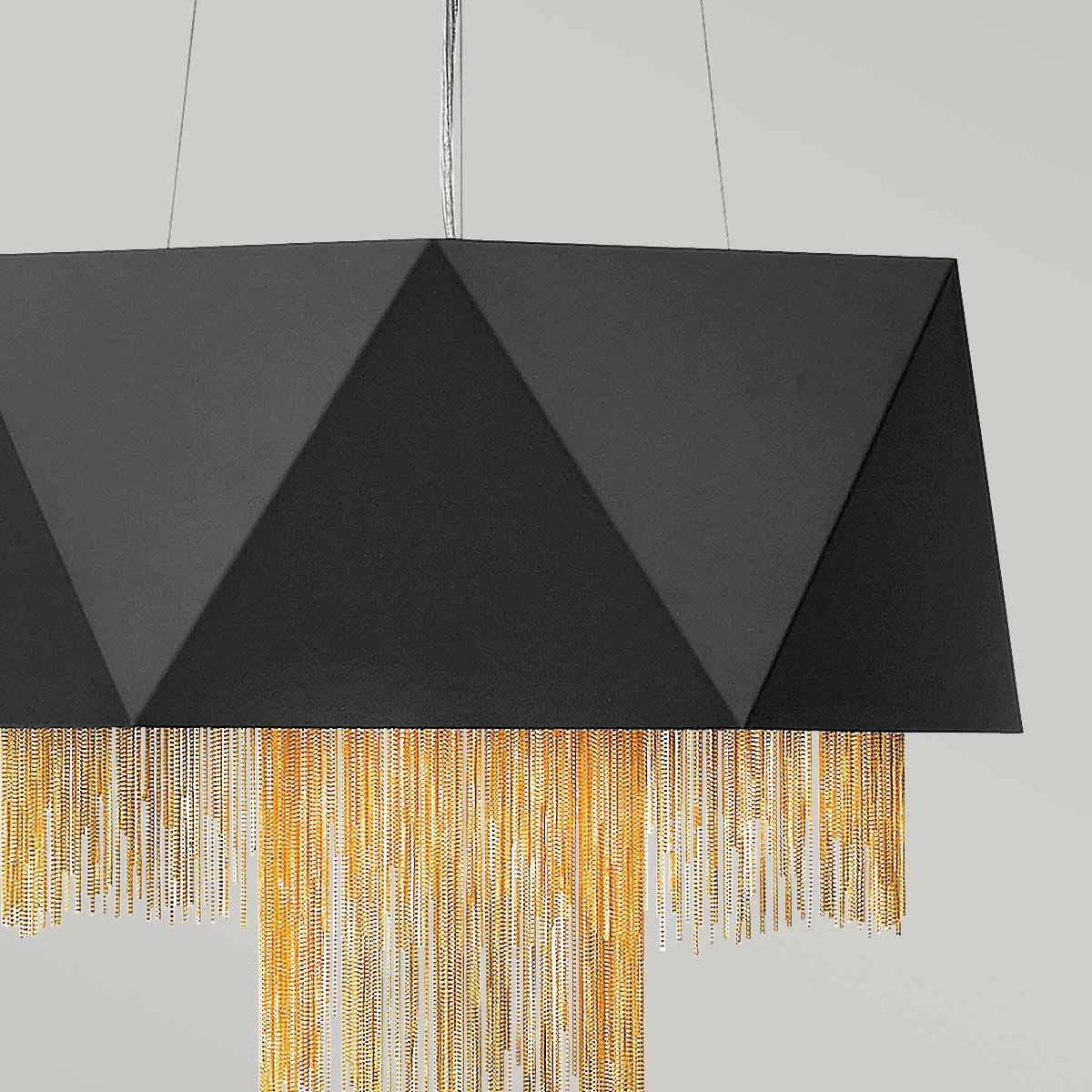 Zuma 6 Light Pendant Satin Black & Gold - HK-ZUMA6-SBG