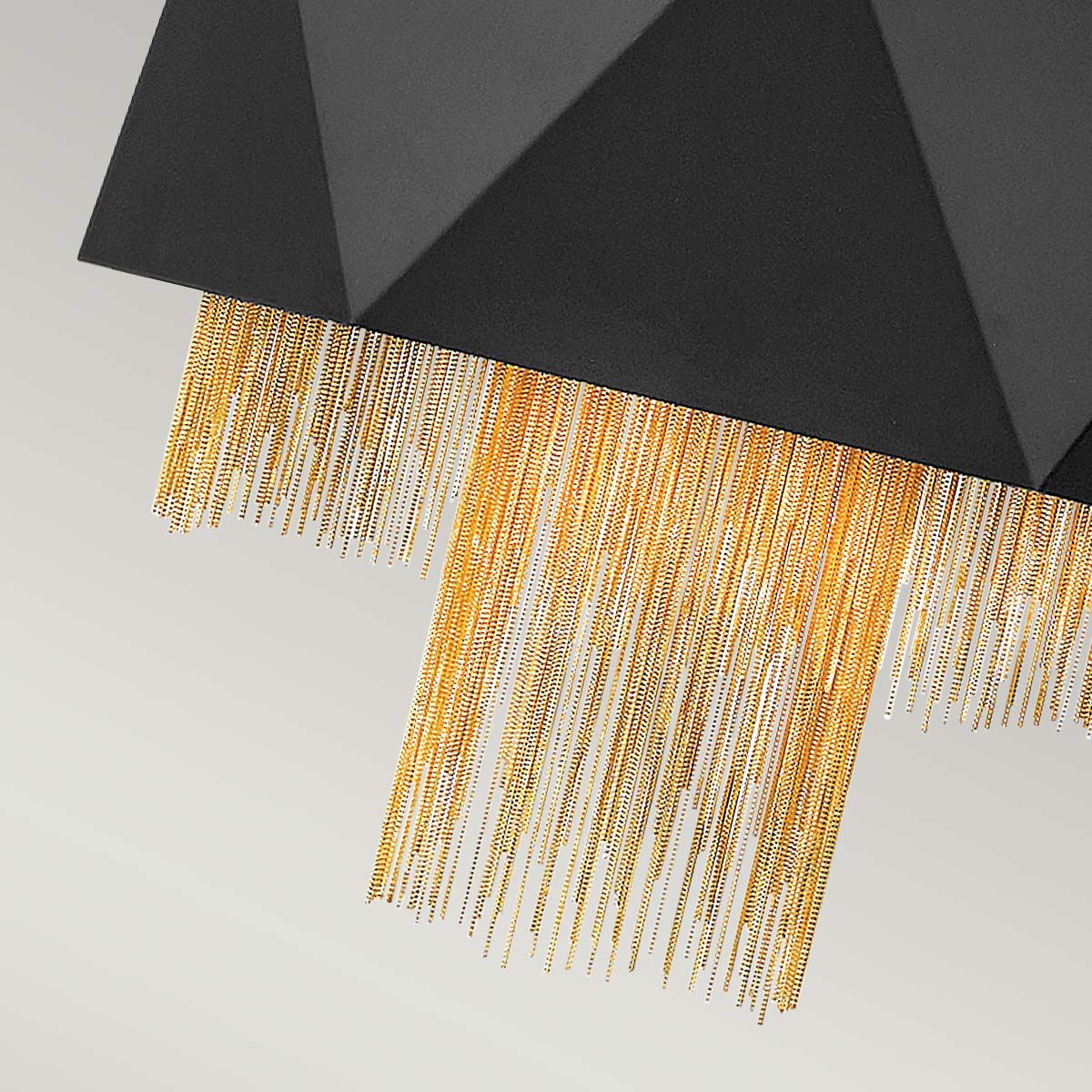 Zuma 6 Light Pendant Satin Black & Gold - HK-ZUMA6-SBG