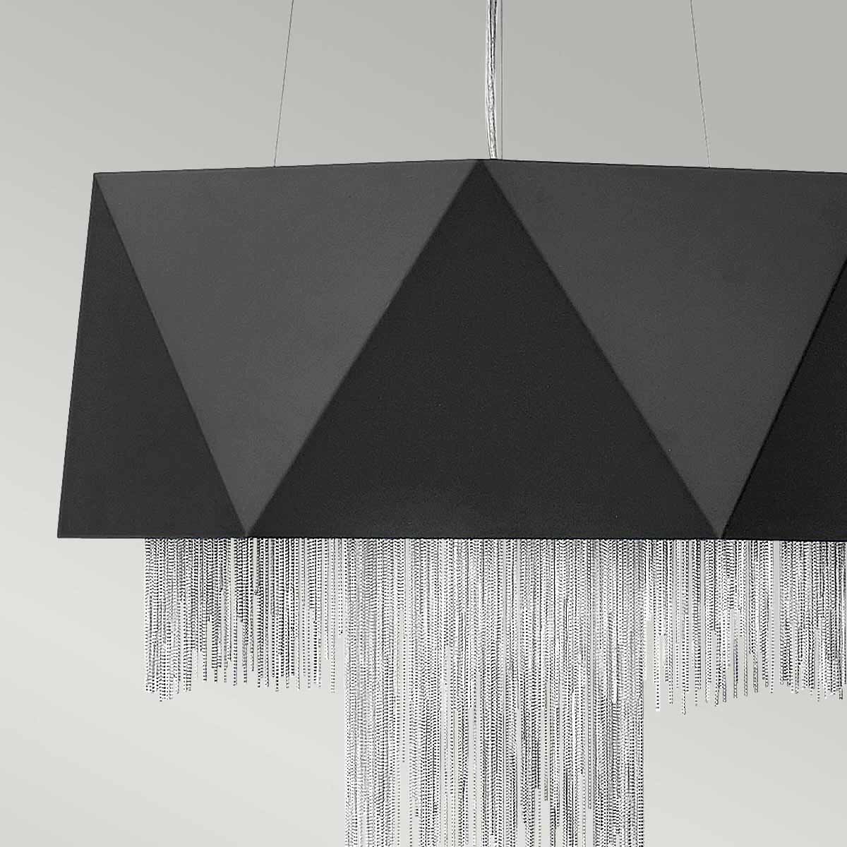 Zuma 6 Light Pendant Satin Black & Silver - HK-ZUMA6-SBS