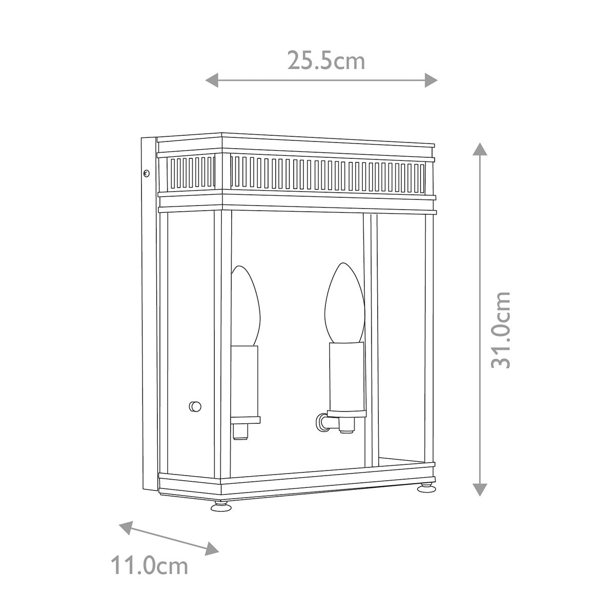 Holborn 2 Light Half Lantern Medium Dark Bronze - HL7-M-DB