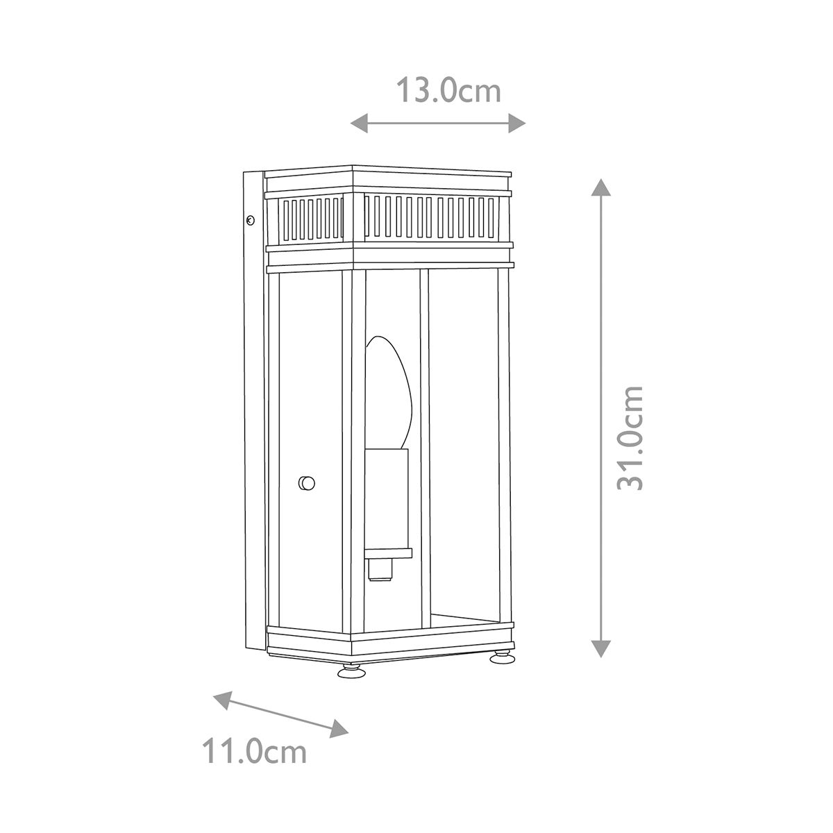 Holborn Light Half Lantern Small Dark Bronze - HL7-S-DB