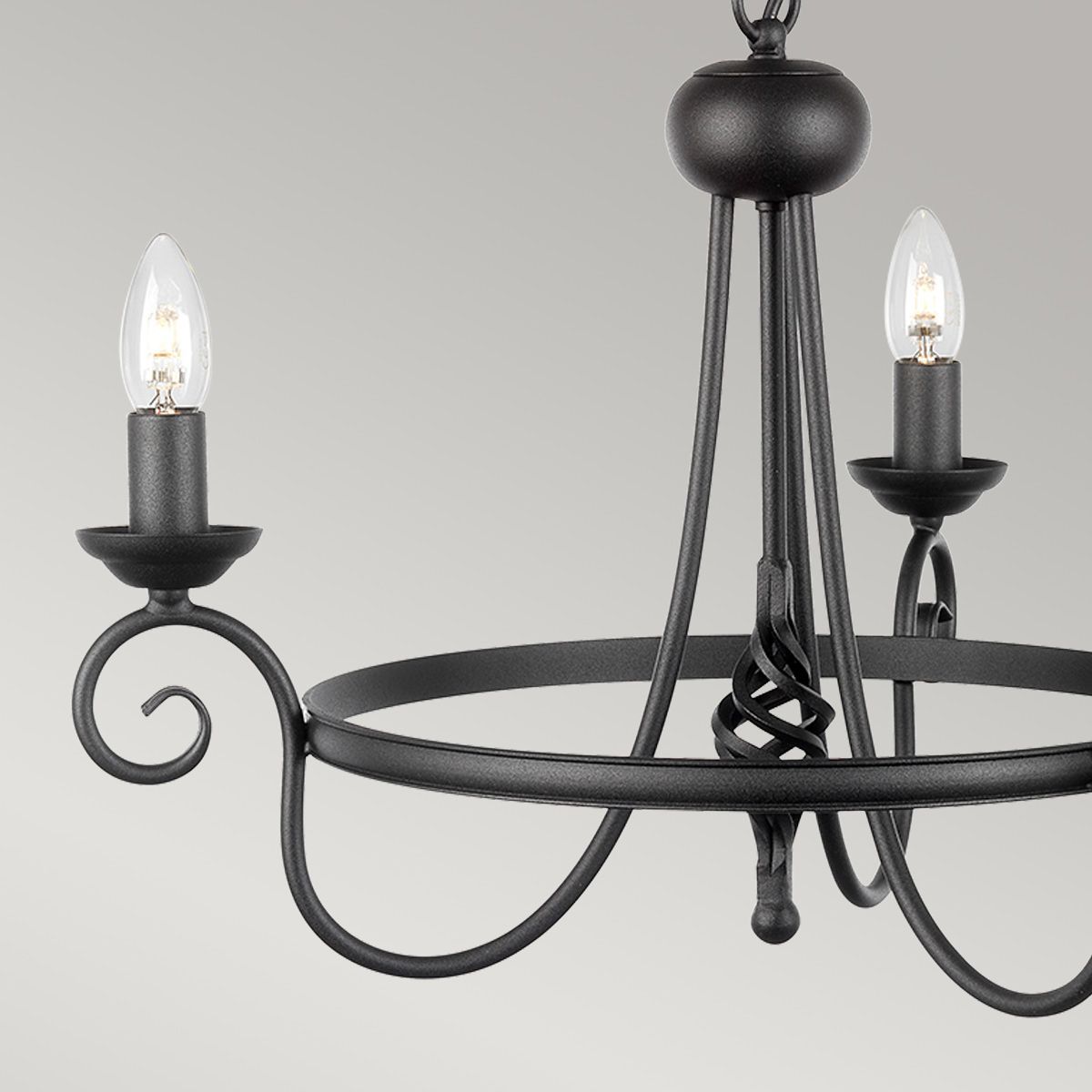 Harlech 3 Light Chandelier Black - HR3A-BLACK