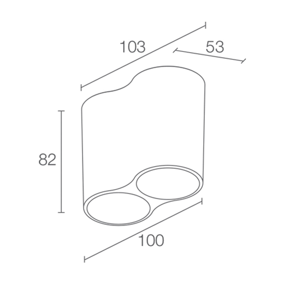 Buy Surface Mounted Downlights Australia Intono C In 2.3 Surface Mounted 2 Downlights 12W CRI80 Aluminium - NC2310