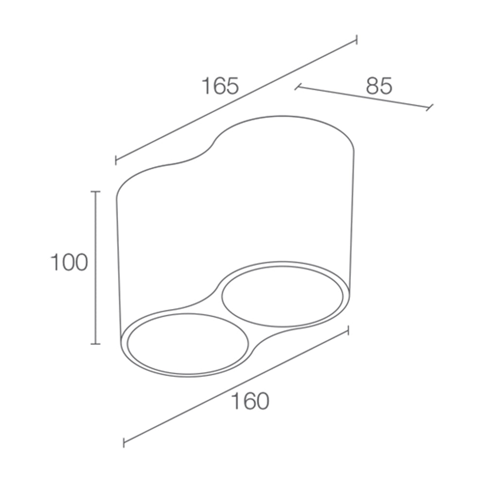 Buy Surface Mounted Downlights Australia Intono C IN 3.3 Surface Mounted 2 Downlights 20W CRI80 DALI Aluminium - NC3310