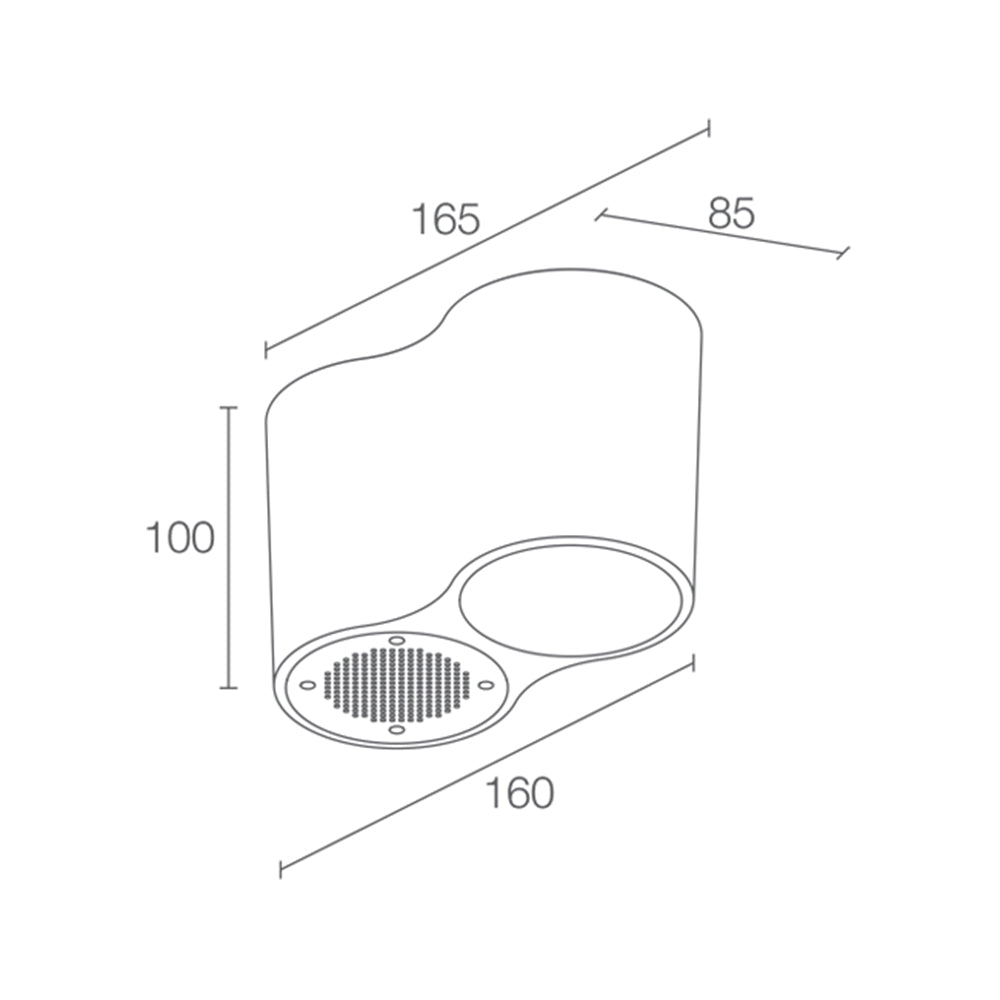 Intono C In 3.8 Surface Mounted Downlight With Speaker 24V CRI80 Aluminium - NC3800