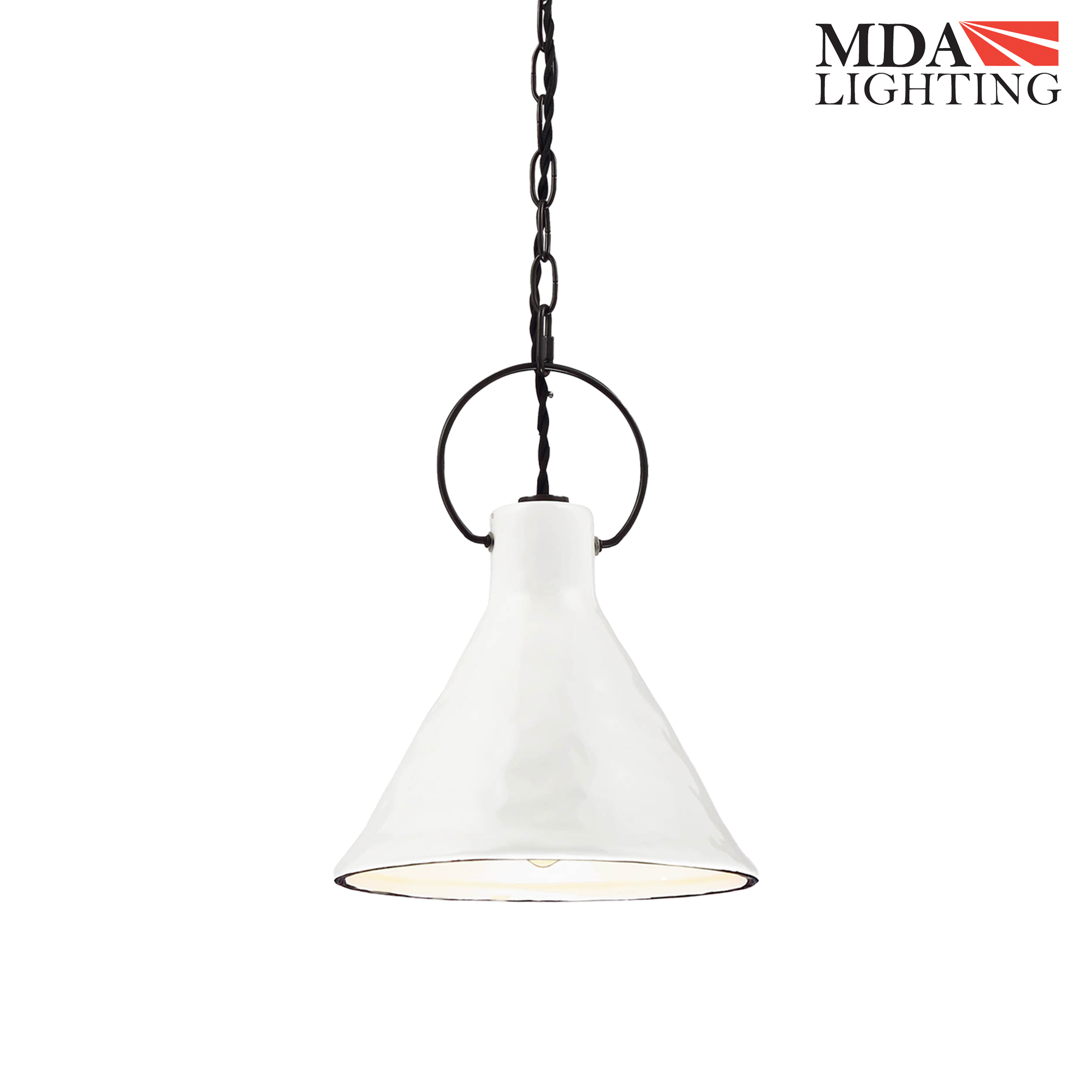 Ivy Pendant Light White & Black - MDAIVY1WHBK