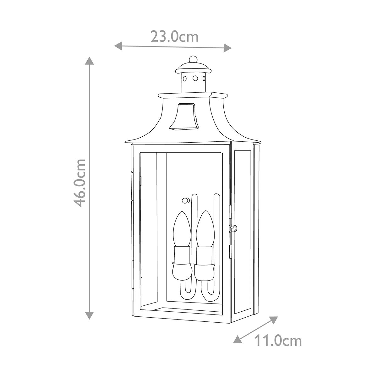 Kendal 2 Light Wall Lantern Old Bronze - KENDAL