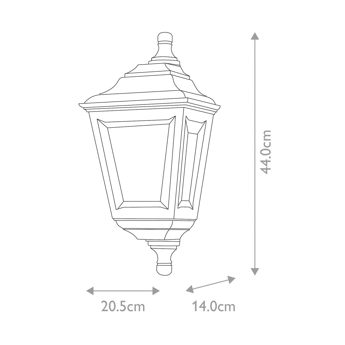 Kerry Wall Lantern Black - KERRY-FLUSH