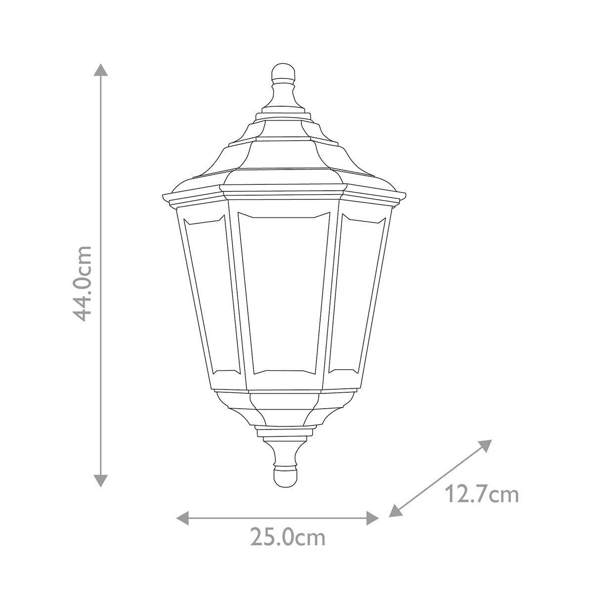 Kinsale Wall Lantern Black - KINSALE-FLUSH