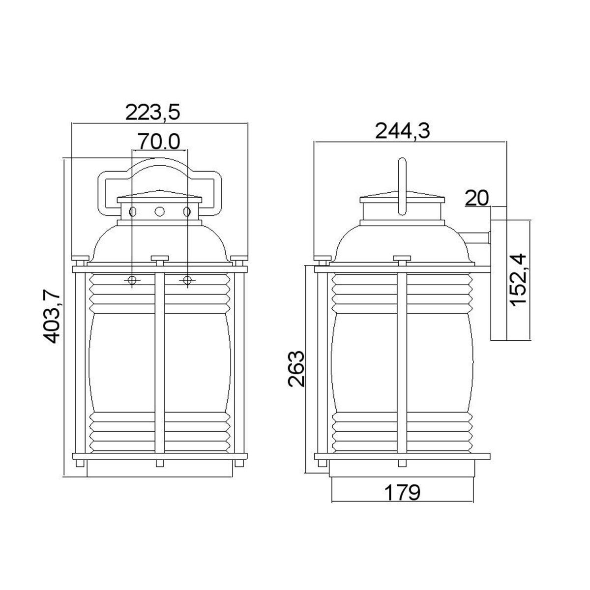 Ashland Bay Light Large Wall Lantern Weathered Zinc - KL-ASHLANDBAY2-L