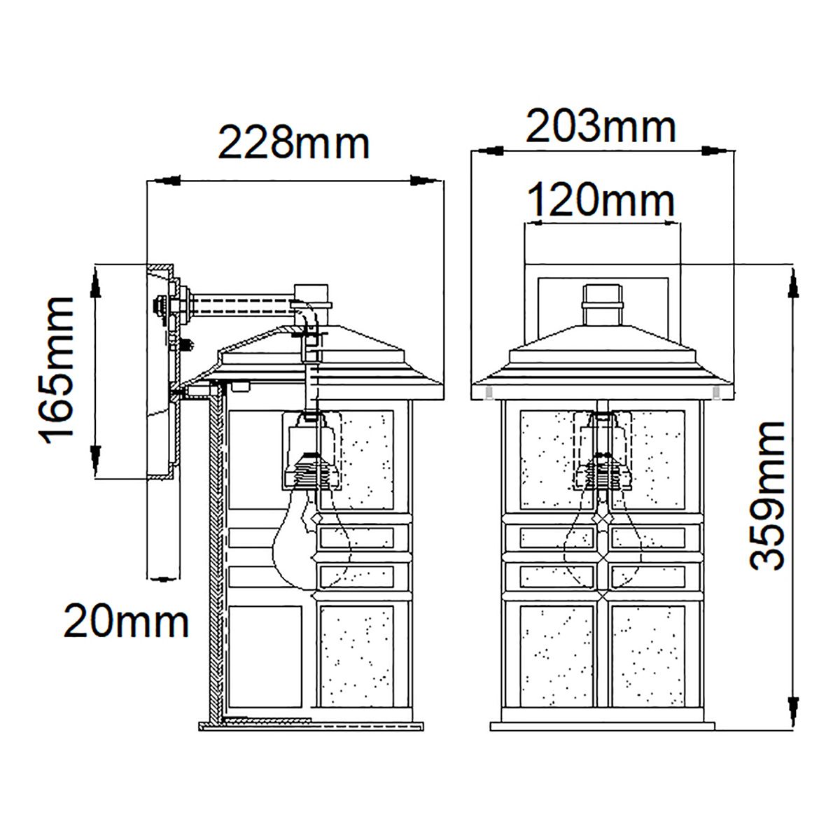 Beacon Square Medium Wall Lantern White - KL-BEACON-SQUARE-M-WHT