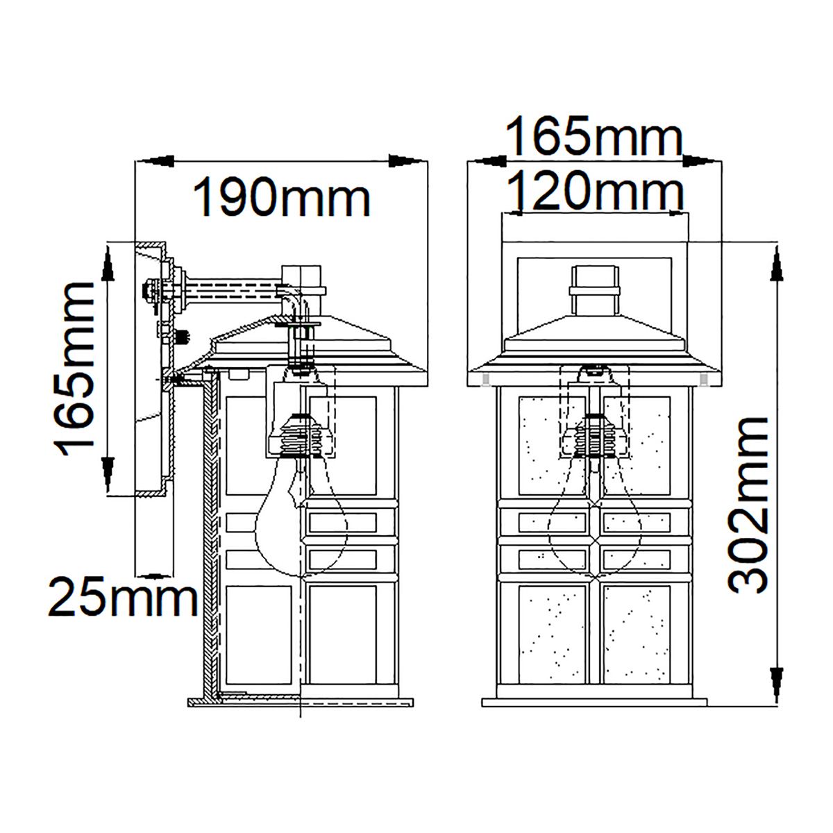 Beacon Square Small Wall Lantern Olde Bronze - KL-BEACON-SQUARE-S-OZ