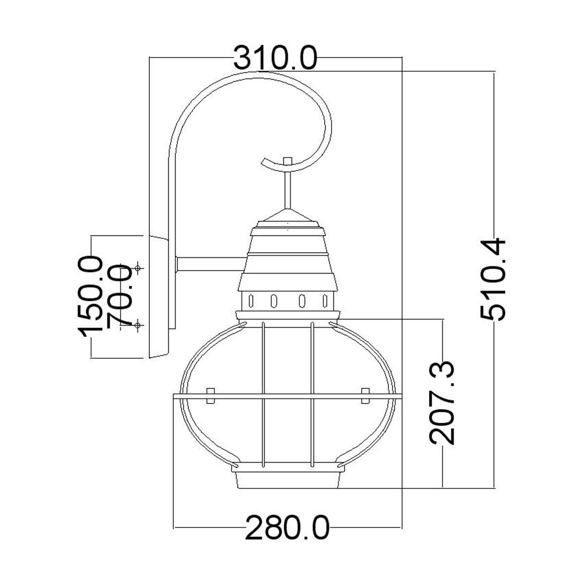 Bridgepoint Light Large Wall Lantern Weathered Zinc - KL-BRIDGEPOINT-L