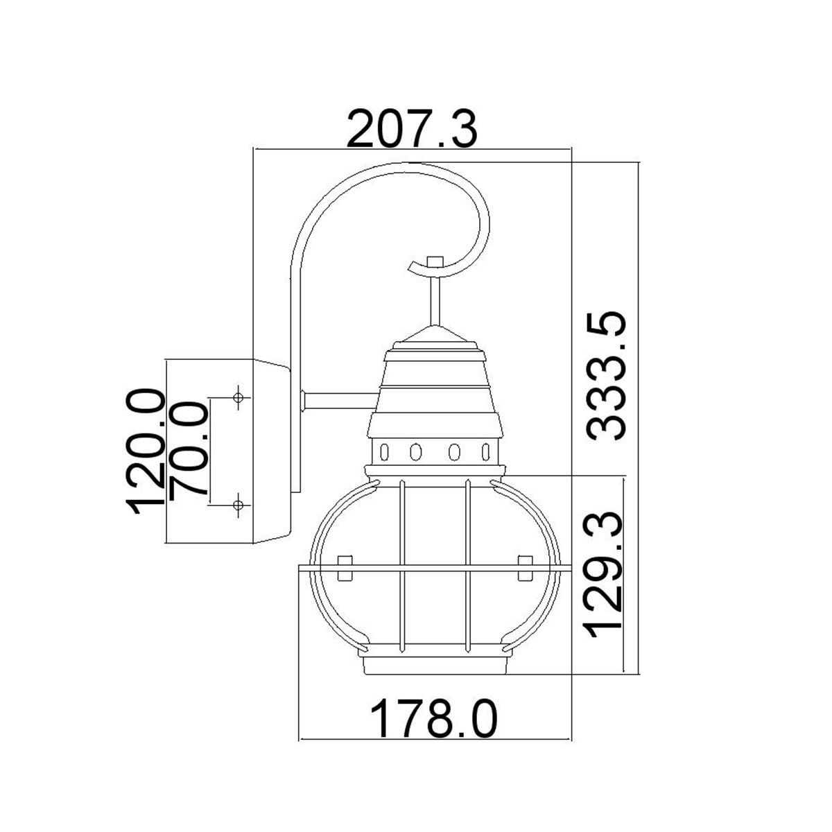 Bridgepoint Light Small Wall Lantern Weathered Zinc - KL-BRIDGEPOINT-S