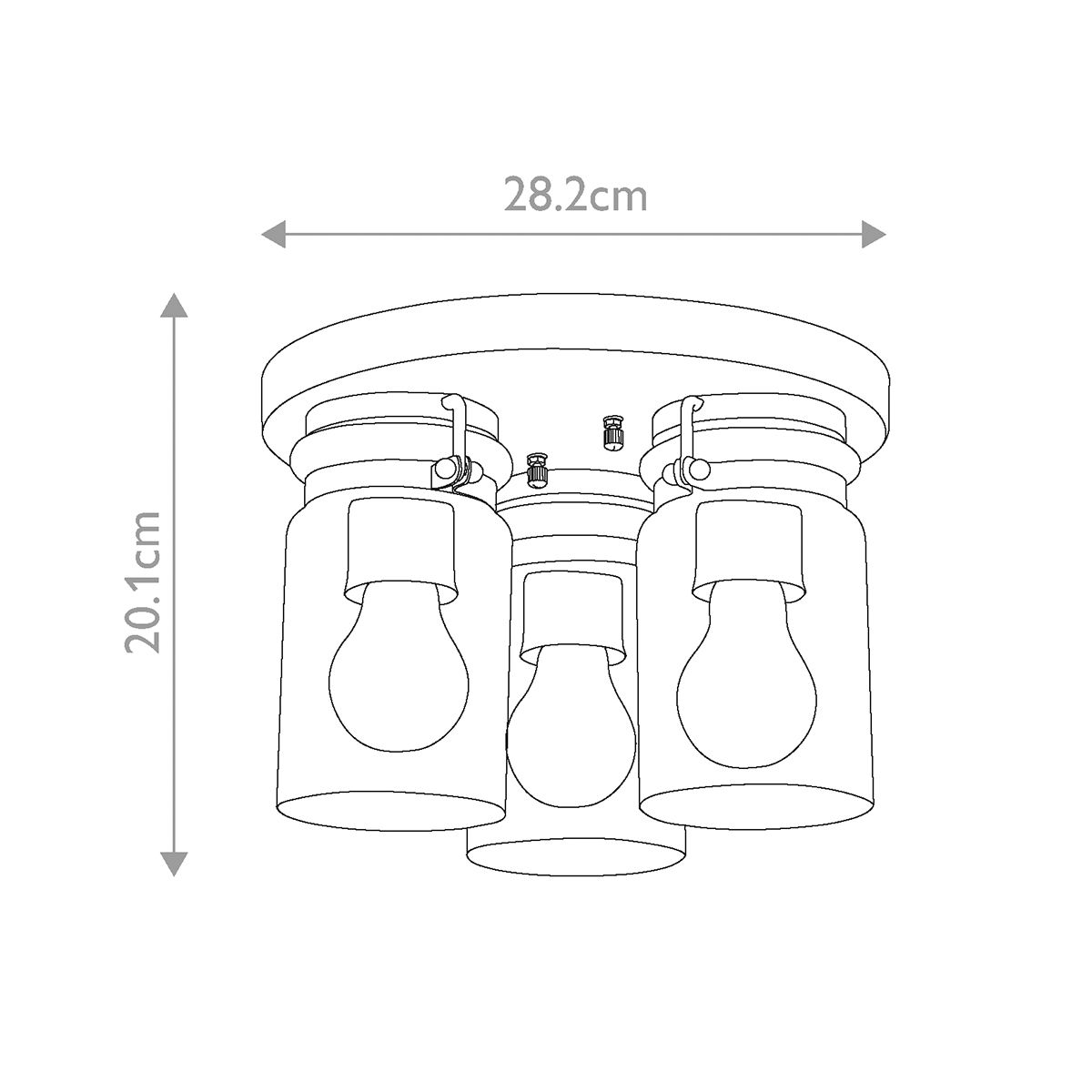 Brinley 3 Flush Mount Light Brushed Nickel - KL-BRINLEY-F-NI