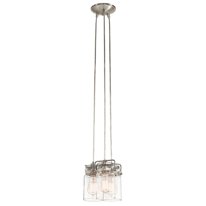 Brinley 3 Light Pendant Brushed Nickel - KL-BRINLEY3-NI