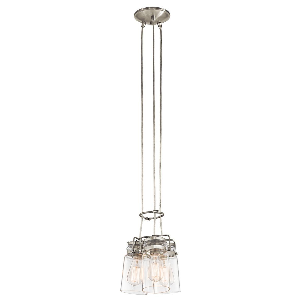 Brinley 3 Light Pendant Brushed Nickel - KL-BRINLEY3-NI