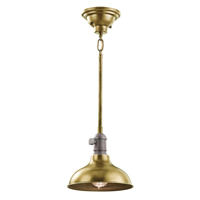 Cobson 1 Light Mini Pendant Natural Brass - KL-COBSON-MP-BR