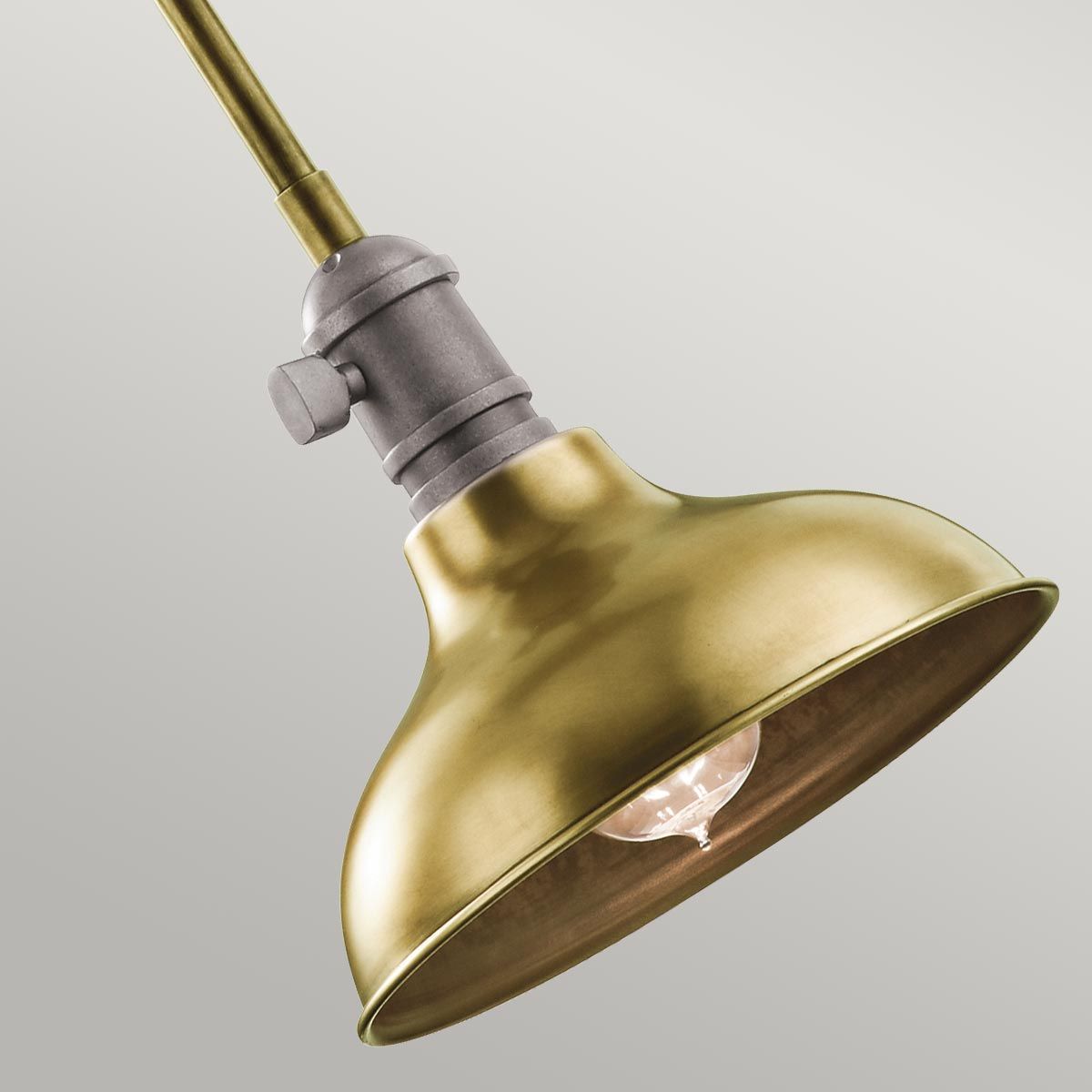 Cobson 1 Light Mini Pendant Natural Brass - KL-COBSON-MP-BR