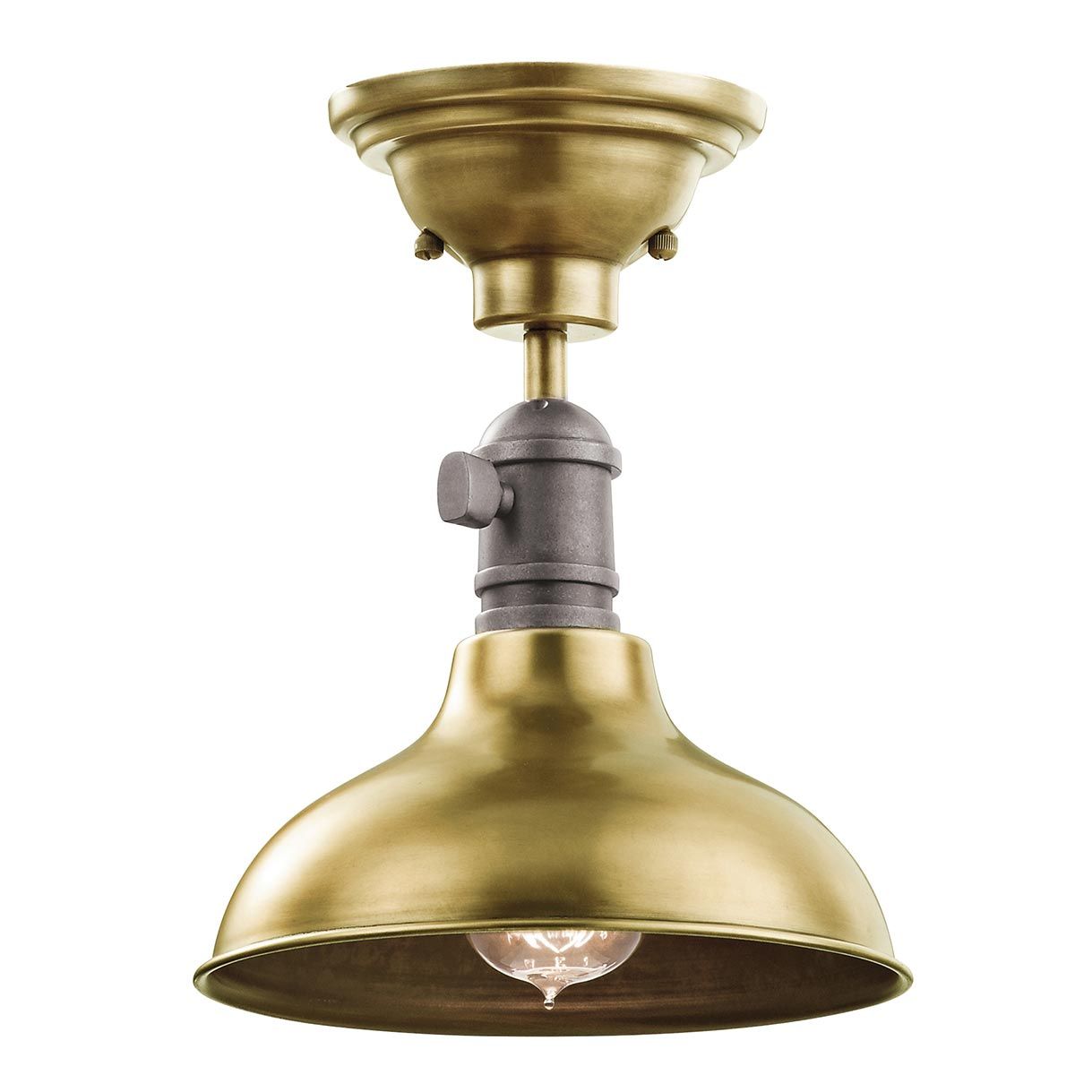 Cobson 1 Light Mini Pendant Natural Brass - KL-COBSON-MP-BR