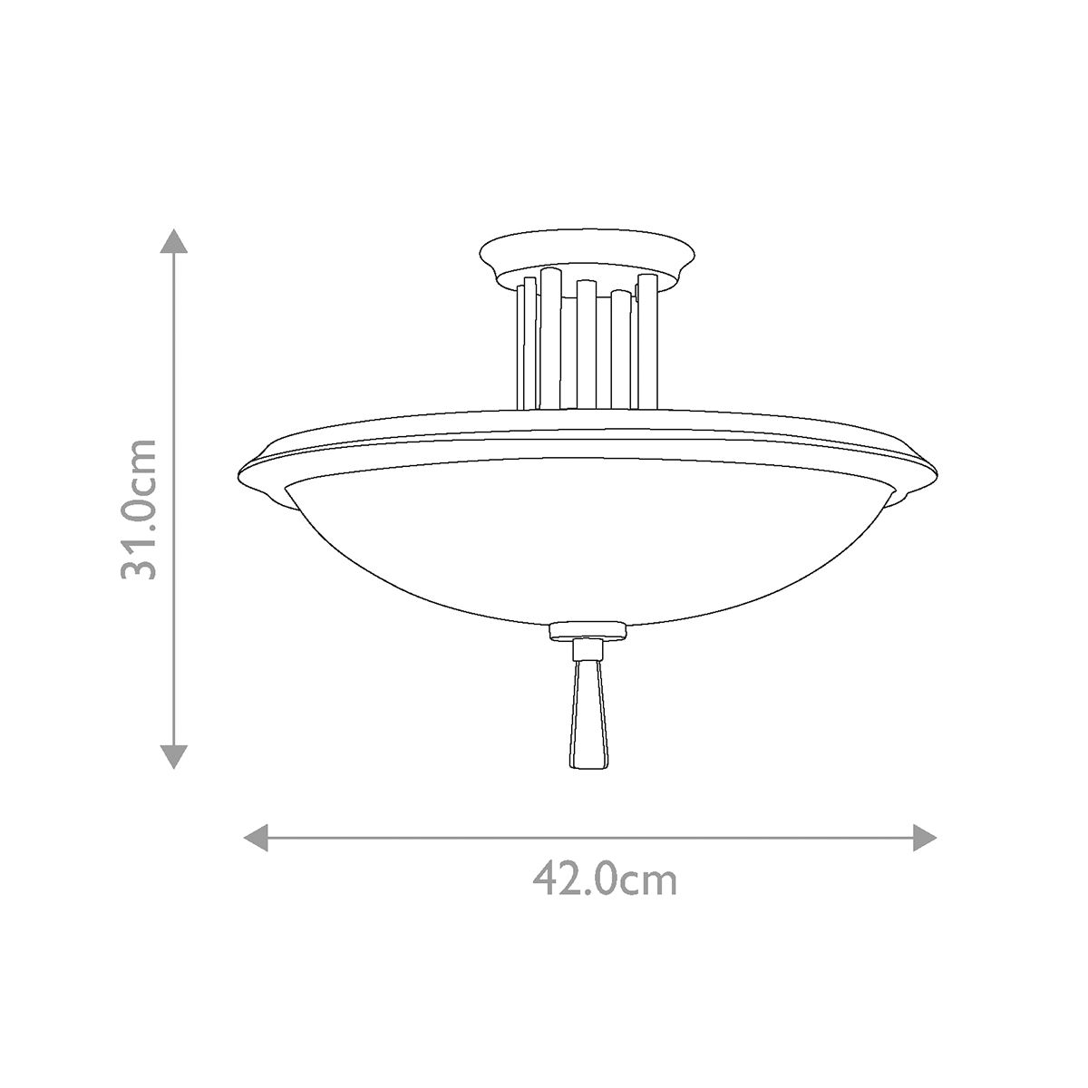 Dreyfus 3 Light Semi-Flush Mount Light Classic Pewter - KL-DREYFUS-SFCLP