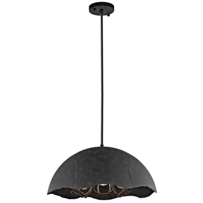 Fracture 3 Light Pendant Weathered Zinc - KL-FRACTURE-P-M