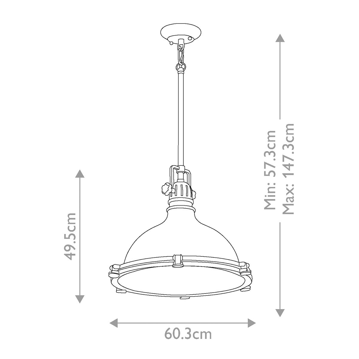 Hatteras Bay 1 Light Extra Large Pendant Antique Copper - KL-HATTERAS-BAY-XLACO