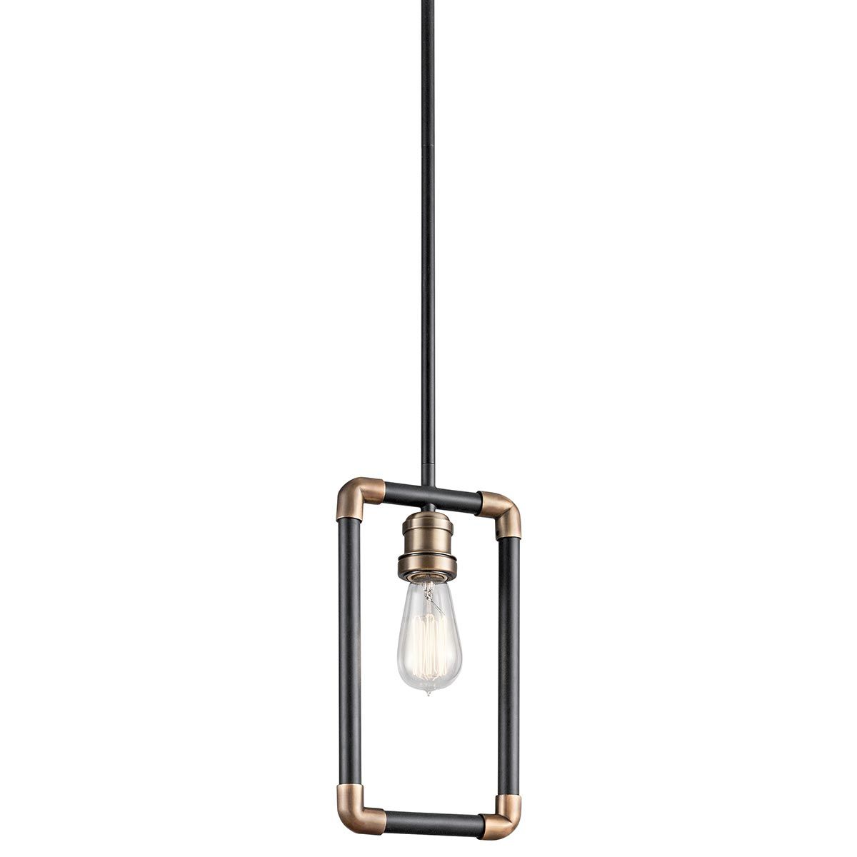 Imahn 1 Light Pendant Black & Natural Brass - KL-IMAHN-MP