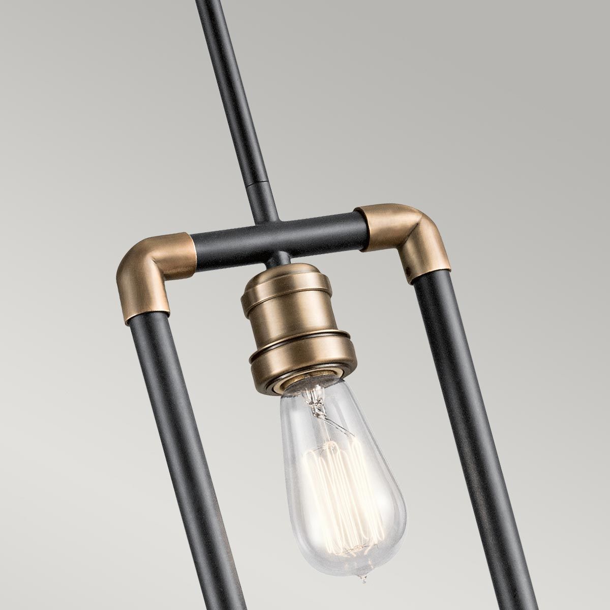 Imahn 1 Light Pendant Black & Natural Brass - KL-IMAHN-MP